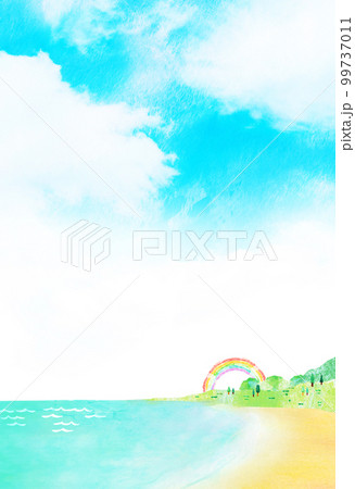 晴天の海街　背景素材 99737011