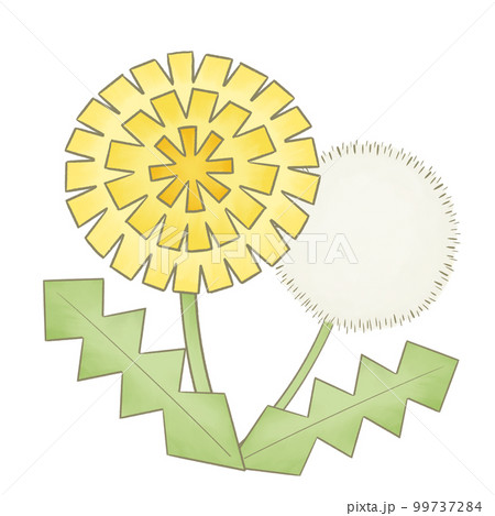 手描き風　たんぽぽと綿毛のイラスト 99737284