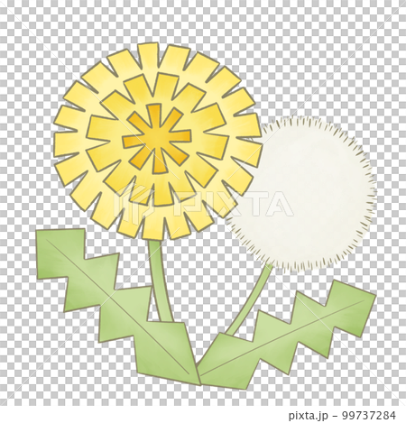 手描き風　たんぽぽと綿毛のイラスト 99737284