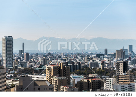 《愛知県》名古屋都市風景　千種区平和公園アクアタワーより 99738183