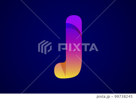 Abstract origami letter J logo design template. Flat style application icon. Vector illustration 99738245