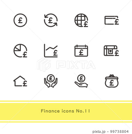シンプルで使いやすい金融アイコンNo.11 99738804