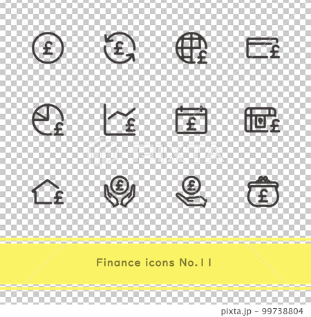 シンプルで使いやすい金融アイコンNo.11 99738804