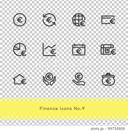 シンプルで使いやすい金融アイコンNo.9 99738808