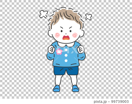 Illustration of an Angry Kindergarten Boy 99739003