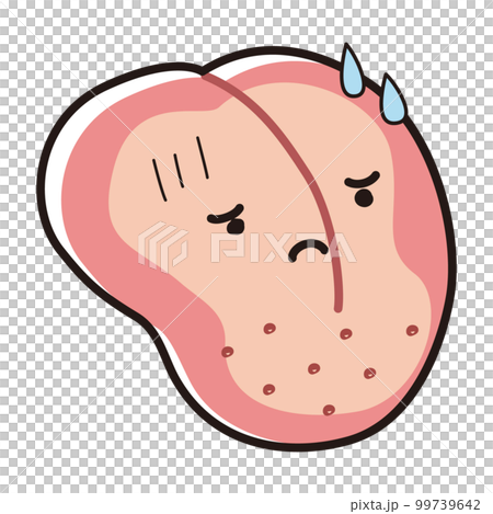 舌に汚れが付いた（舌苔）キャラクター 99739642