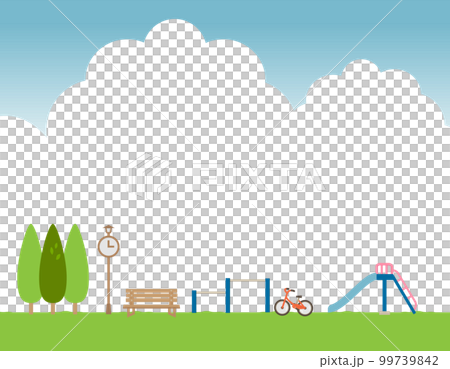 一個綠色公園背景材料的插圖 99739842