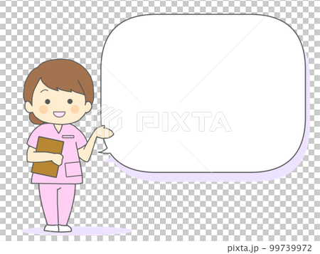 笑顔で説明する医療従事者の女性 99739972