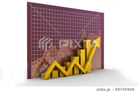 3d rendered Business graph and chart on a white background 3d rendered Business graph and chart on a white background 99740986