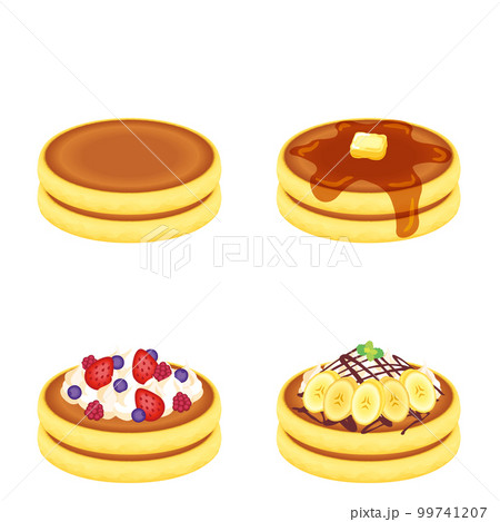 パンケーキ セット 2段のイラスト素材 [99741207] - PIXTA