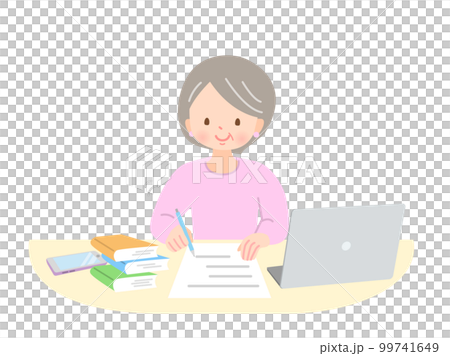 Middle-aged woman studying to improve her skills 99741649