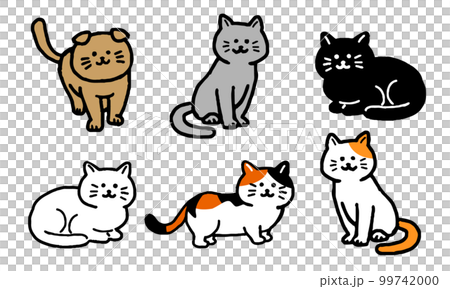 Cat illustration set (handwritten) Cat illustration set (handwritten) 99742000