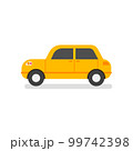 Yellow car flat vector illustration. Vehicle with isolated background 99742398