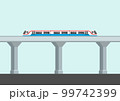 Sky train with railway flat vector. 99742399