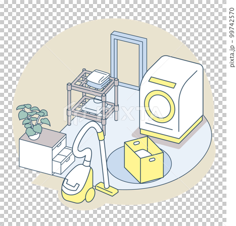 dressing room at home. Put away home appliances such as vacuum cleaners and washing machines dressing room at home. Put away home appliances such as vacuum cleaners and washing machines 99742570