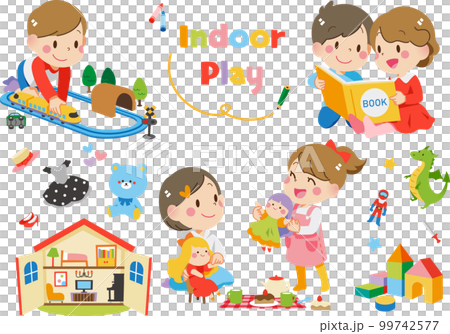 Children playing with toys indoors 99742577