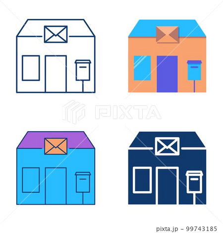 Post office icon set in flat and line style 99743185