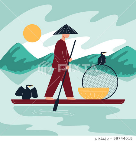 China River Boat Composition 99744019