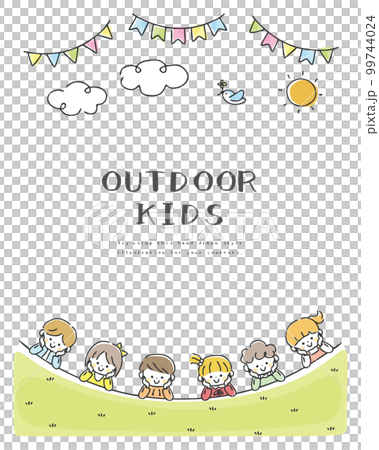 Background of children with chin sticks 99744024