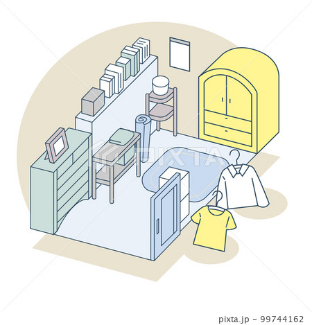 衣替え。衣服を収納する部屋 衣替え。衣服を収納する部屋 99744162