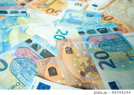Various value 20 50 100 of Euro money background business 99744244