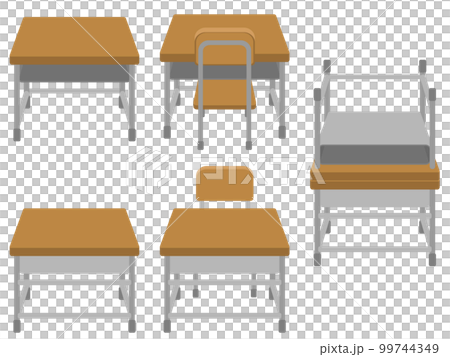 学校の机と椅子　主線なし 99744349