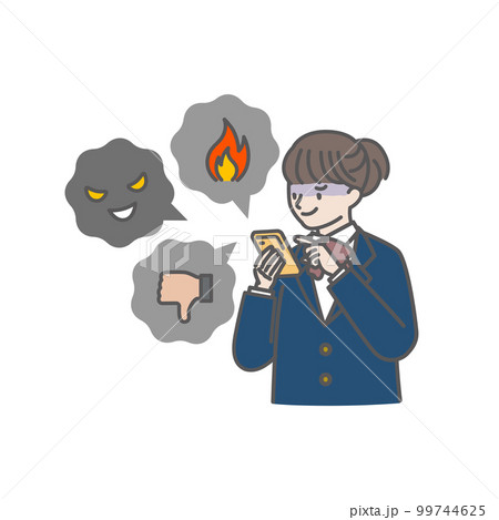 SNSで悪口や中傷を投稿をする女の子 99744625