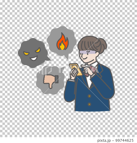 SNSで悪口や中傷を投稿をする女の子 99744625