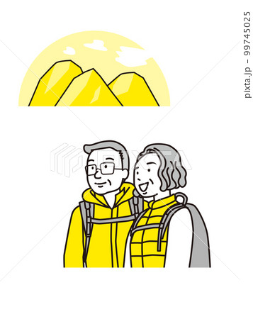 登山中のおばさまおじさま 99745025