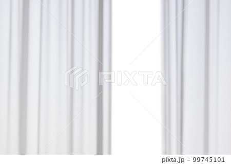 Abstract blur white curtains isolated on white background 99745101