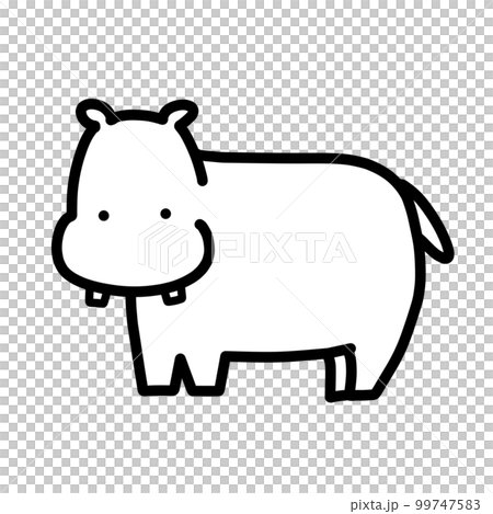 Kaba's hand-drawn illustration monochrome Kaba's hand-drawn illustration monochrome 99747583