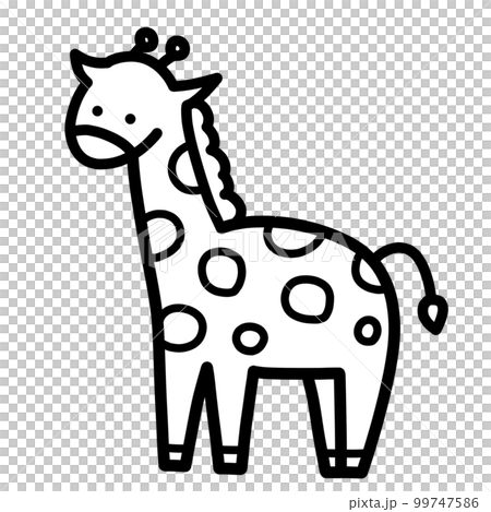 Giraffe's hand-drawn illustration monochrome Giraffe's hand-drawn illustration monochrome 99747586