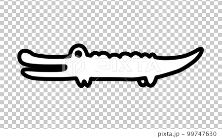 Hand-drawn crocodile illustration monochrome Hand-drawn crocodile illustration monochrome 99747630