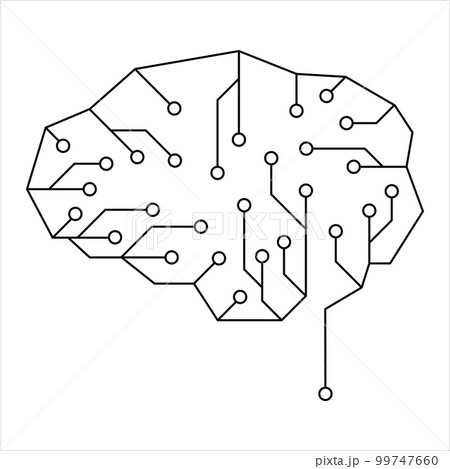 Circuit board human brain. Concept illustration of artificial intelligence. technology background. 99747660
