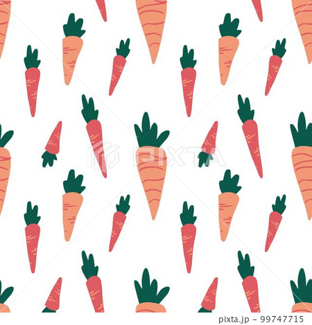Minimalistic pattern with orange and red carrots on a white background 99747715