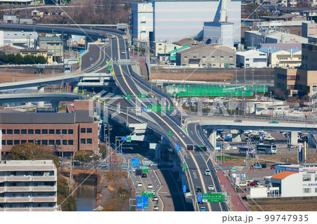 《高知県》高知市の町並み・高速道路 99747935