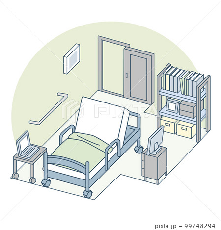 介護ベットのある部屋。仕事をしながらケアをうける 介護ベットのある部屋。仕事をしながらケアをうける 99748294