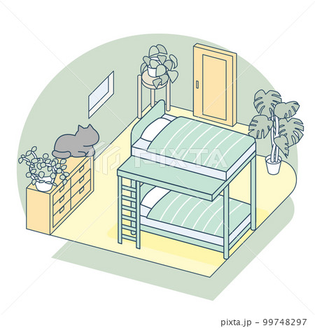 二段ベットのある部屋。ネコのくつろぐ空間 99748297