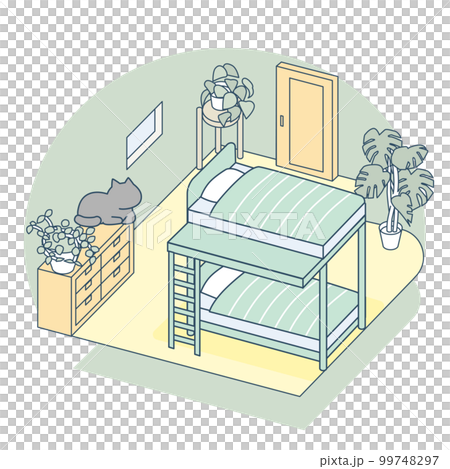 二段ベットのある部屋。ネコのくつろぐ空間 99748297