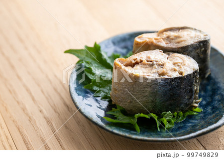 鯖の水煮　サバ缶のイメージ素材 99749829