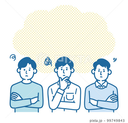 困惑する3人の男性 困惑する3人の男性 99749843