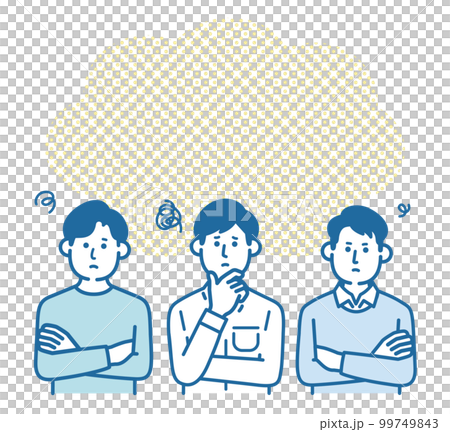 困惑する3人の男性 困惑する3人の男性 99749843