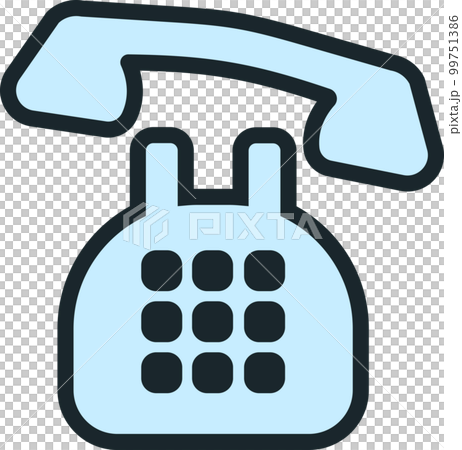 黒電話の青いシンプルなイラストアイコン 99751386