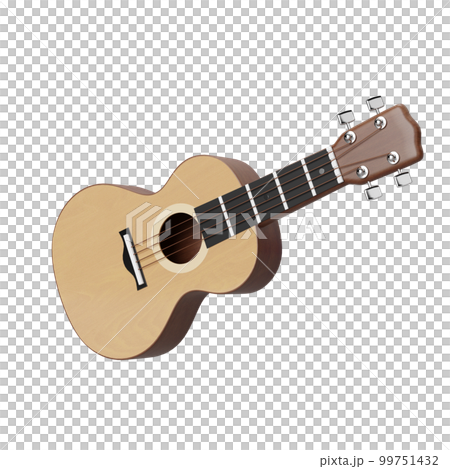 Cute cartoon style 3d guitar with clipping path Cute cartoon style 3d guitar with clipping path 99751432