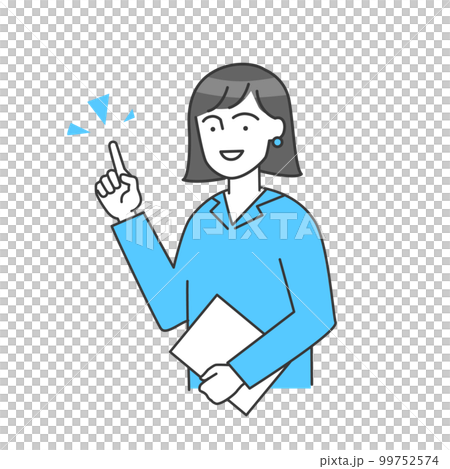 Vector illustration of a business person (woman) pointing 99752574