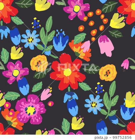 Seamless pattern with bright flowers. Background with flowers 99752856