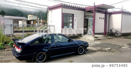 芋煮会へ向かうツーリング途中で立ち寄った… 奥羽本線・関根駅とAE86(ハチロク) 99753495