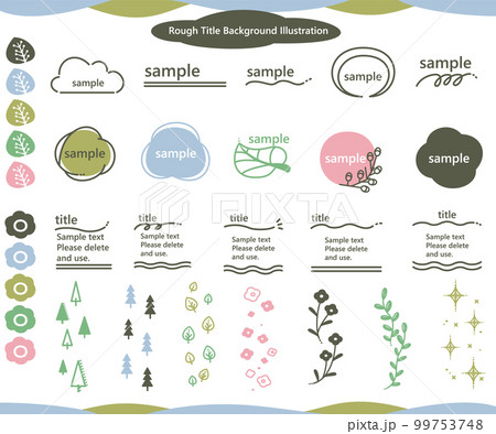 手描きのラフな北欧風タイトルフレーム,見出し背景 99753748