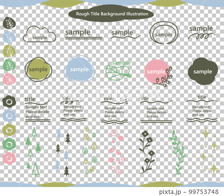 手描きのラフな北欧風タイトルフレーム,見出し背景 99753748