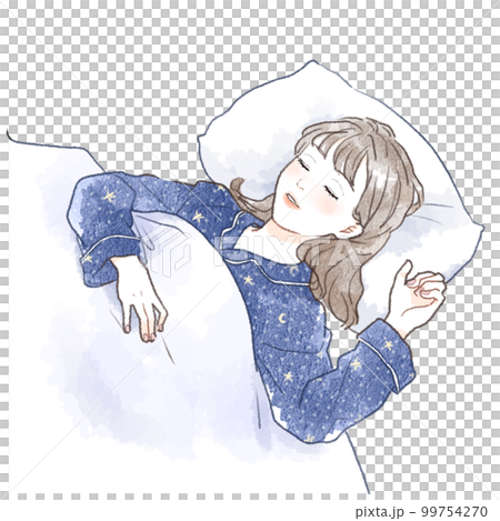 Illustration of a sleeping woman 99754270